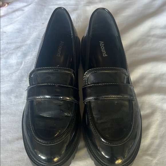 Abound Black Patent Leather Loafers Flats #205 - Picture 1 of 10